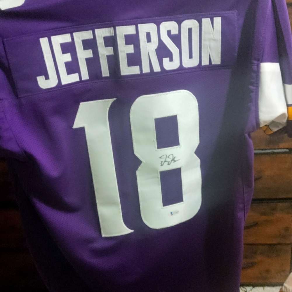Nike Purple and White Football Jersey
